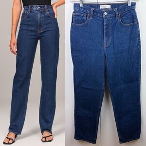 Abercrombie & Fitch Women's Straight Leg Jeans - Dark Blue